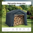 thumbnail image 2 of Alpha Joy 8 x 12 x 7.3ft Outdoor Storage Shed Heavy Duty Portable Carport Canopy Shelter, for Bike, Motorcycle, Garden Storage, 2 of 8