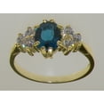 thumbnail image 2 of LBG 14k Yellow Gold Natural London Blue Topaz & Cubic Zirconia Womens Anniversary Ring - Size 9.25, 2 of 5