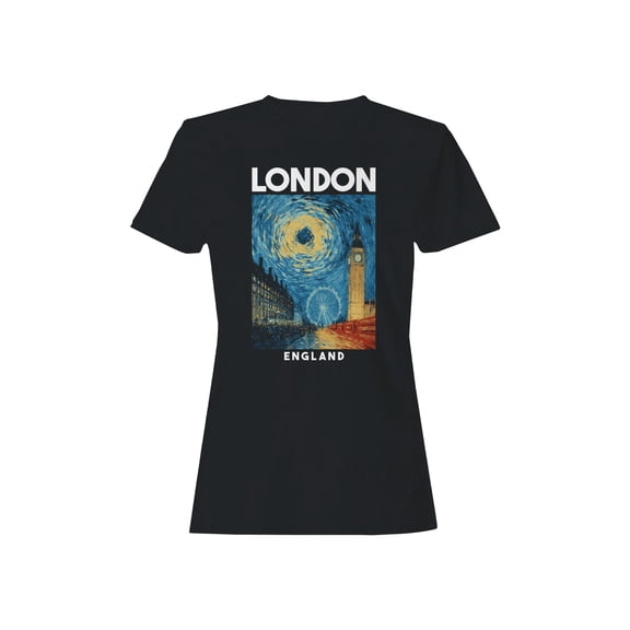 London Graphic Women's Black T-Shirt