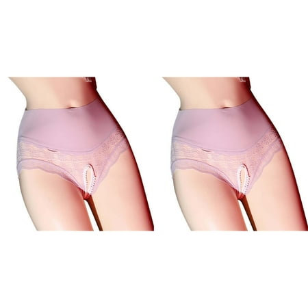 2 Pack Floral Lace Panties High Waist Cloud Lace Panty Womens Underwear Bulk High Waist Underwear for Women Light Bikini Underwear Skeleton Panties for Women Bikini Briefs
