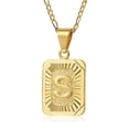 thumbnail image 3 of Hermah Yellow Gold Plated Initial Letter Pendant Necklace Figaro Chain 18inch, 3 of 5