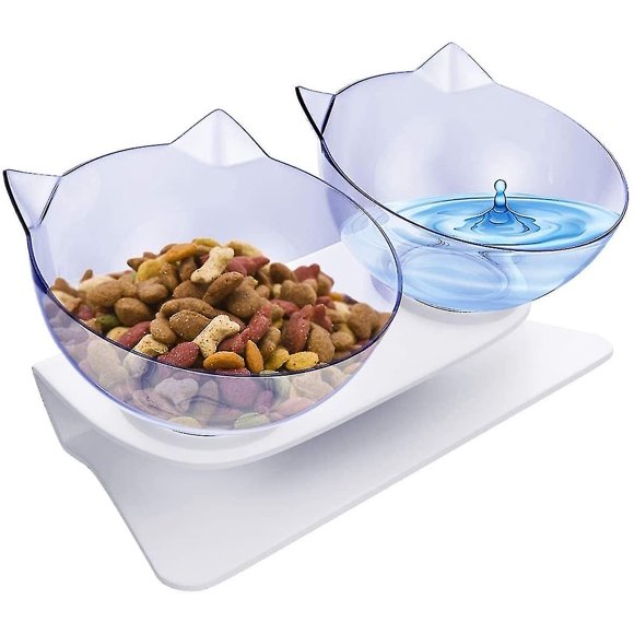 Bol Bol pour Chat et Petit Chien avec Base Antidérapante, Fournitures pour Animaux 15 Inclinaison
