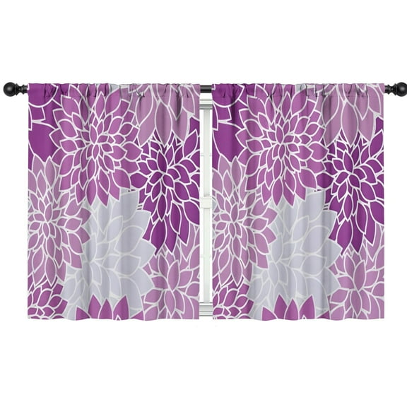 Blackout Kids Curtains,Purple Floral and Petal Pattern Childrens Insulated Curtains Set Of 2,Bedroom Essentials,Toddler Room Decor 42x54in(106x137cm)