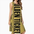 thumbnail image 2 of Golden Ticket Dress Loose Women'S Dress Beach Dresses With Pockets Dresses For Womens, 2 of 4