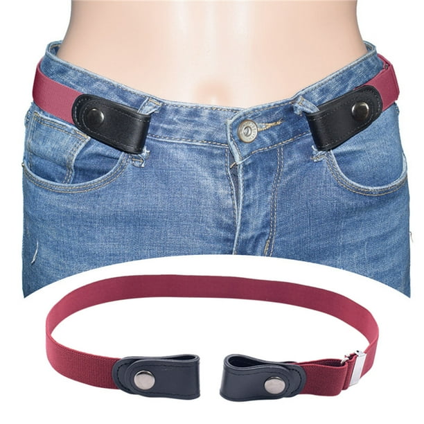Xihbxyly Cinturón Elástico Sin Hebilla, Cómodo Diseño Sin Hebilla, Tamaño Ajustable con Tiras Metálicas, Cintura Elástica Unisex, Fácil de Usar, Apto para Embarazadas, Longitud de 60 a 90 Cm.