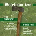 thumbnail image 5 of FORESTER Woodman 24in Wood Cutting Axe with Sheath - Multipurpose Axe with Hickory Handle for Wood Splitting and Chopping - Hand Forged Swedish Steel, 5 of 7