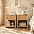 thumbnail image 5 of ARKANTOS Large Nightstand Set of 2, Farmhouse Style Bedside Tables, for Bedroom and Living Room, Natural Oak, 5 of 13