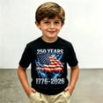 thumbnail image 2 of VNKIDY Boys Kids Patriotic Crew Neck T Shirt With Short Sleeve 250 Years 1776-2026 Lightning Surrounded American Flag Print For Independence Day Casual Wear Lightweight Top, 2 of 4