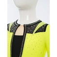 thumbnail image 4 of iixpin Kids Girls Rhinestones Gymnastics Leotard Long Sleeve Figure Skating Bodysuit Lyrical Dancewear Fluorescent Yellow 10, 4 of 7