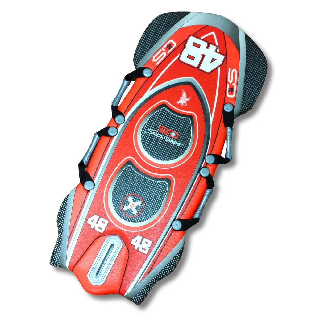 Snow Daze Bobsled Racer Red 48" 2 Person Slick Bottom Foam Sled by