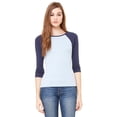 thumbnail image 2 of Bella + Canvas Women's Baby Rib 3/4 Sleeve Contrast Raglan Tee B2000, 2 of 2