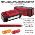 12V Rectangle LED Boat MMF7 Trailer Lights Kit Submersible, Flag