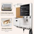 thumbnail image 4 of Key Holder Wall Mount， Mail Organizer Key Holder for Wall with Shelf, Drawer, Chalkboard, Corkboard, Home Decor Wall Mounted for Room Entryway(Whitewashed), 4 of 18