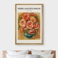 thumbnail image 3 of IDEA4WALL Framed Canvas Print Vase of Roses by Pierre-Auguste Renoir Traditional Cultural Illustrations Fine Art Vintage Floral Poster for Living Room, Bedroom, Office - Natural 24"x36", 3 of 5