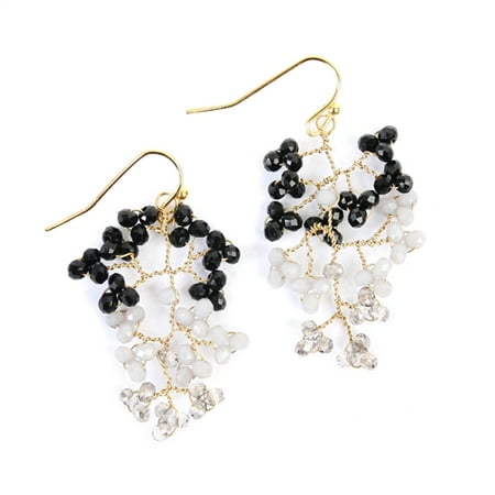 - Women's Two-Tone Wired Bead Drop Dangle Earrings