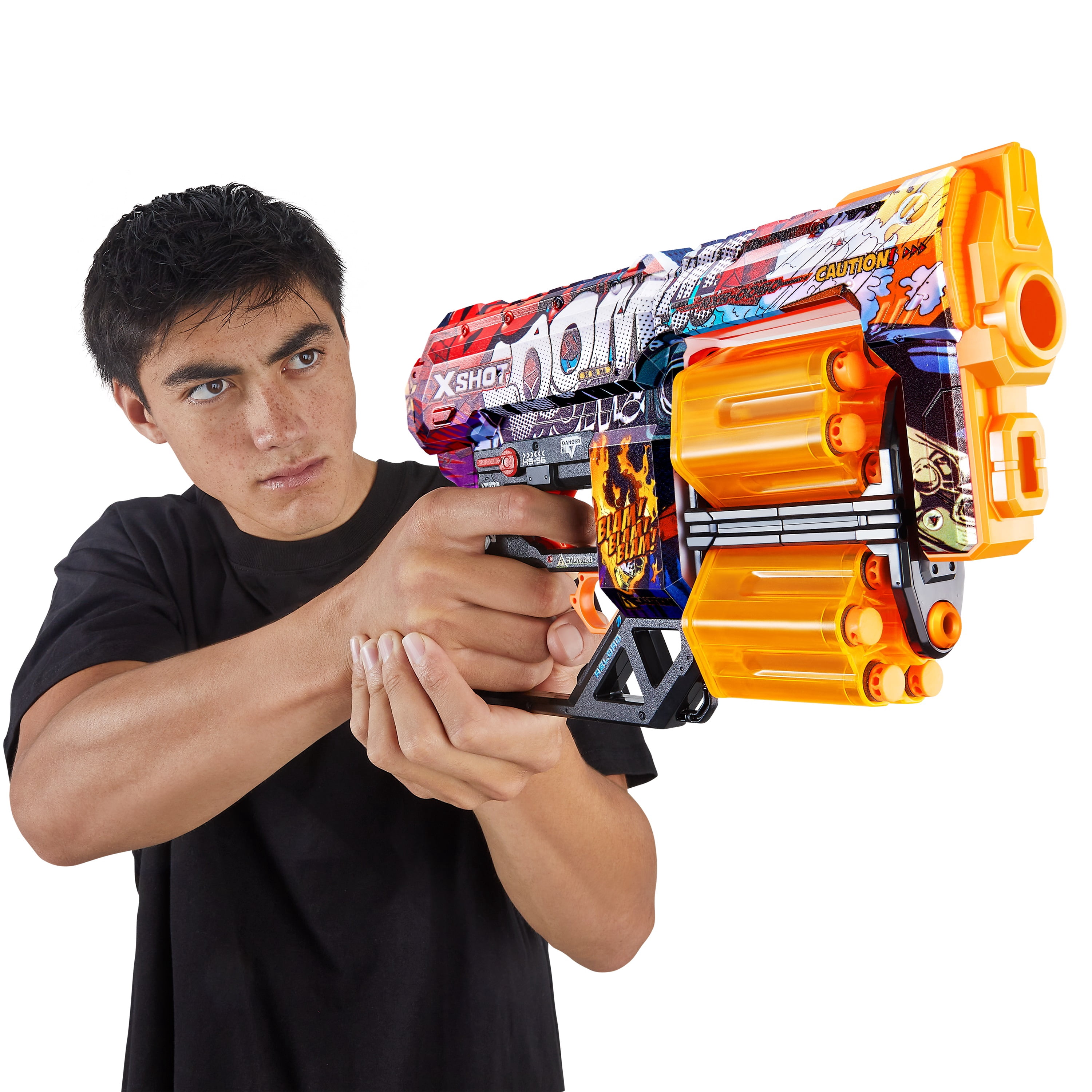 XSHOT Skins Dread Dart Blaster - Boom (12 Darts) by ZURU, For Ages 8+