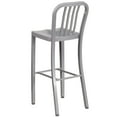 thumbnail image 4 of Flash Furniture Gael Commercial Grade 30" High Silver Metal Indoor-Outdoor Barstool with Vertical Slat Back, 4 of 6
