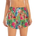 thumbnail image 4 of Lsque Peacock Feathers And Flowers Printed Women's Running Shorts with Liner Pockets,Elastic Quick Dry Workout Athletic Gym Yoga Shorts,Womens High Waist Shorts-XX-Large, 4 of 9