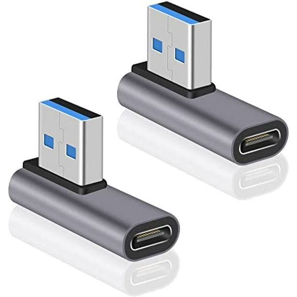 USB C Female to USB Male Adapter, 90 Degree USB C to USB A Adapter, USB