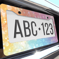 thumbnail image 6 of 1 Pcs Colorful Bokeh License Plate Frame, License Plate Cover for Car Decorative Parts, Aluminum License Plate Bracket Holder Rust-Proof Weather-Proof for US Standard Car, 6 of 9