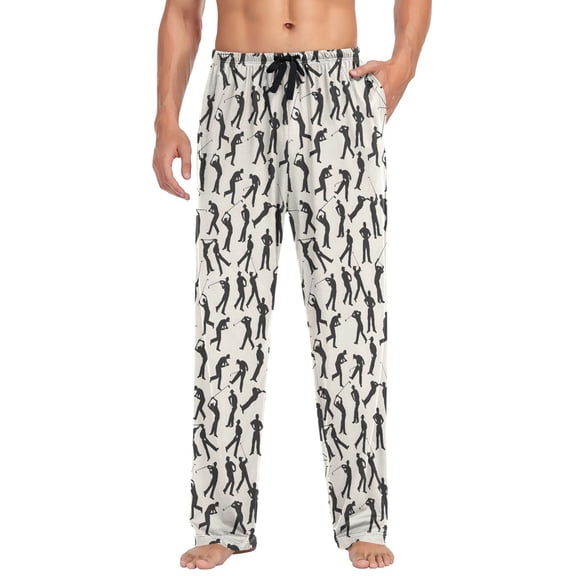 joogoo Men's Pajama Pants Baseball and Player Soft Long Sleep Lounge Pjs Bottoms L