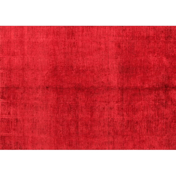 Ahgly Company Indoor Rectangle Abstract Red Modern Area Rugs, 2' x 4'