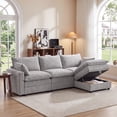 thumbnail image 3 of Bonzy Home 112.9" Modular Sectional Sofa with Movable Storage Ottoman, L-Shaped Cloud Ultra-Comfort Seating - Configurable for Living Room & Family Room, Gray, 3 of 9