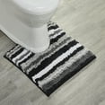 thumbnail image 6 of Better Trends 5 Piece Bathroom Rug Set 100% Polyester Soft Water Absorbent Non Slip Bath Mat Machine Washable Rug Griffie Collection - Gray, 6 of 10