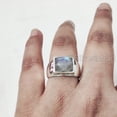 thumbnail image 3 of Rainbow Moonstone Mans Ring, Natural Moonstone Ring, June Birthstone, Silver Jewelry, 925 Silver Ring, Birthday Gift, Heavy Mens Ring, Ottoman Style Ring, Christmas, Unisex Band Ring, 3 of 9