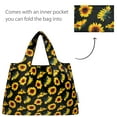 thumbnail image 5 of Wrapables Large & Small Foldable Tote Nylon Reusable Grocery Bags, Set of 2, Sunflowers, 5 of 6