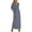 Dark Gray, variant on Fmbrln Womens Summer Short Sleeve Long Dress Fashion V Neck Wrap Pleated Side Slit Maxi Dress Casual Loose Beach Sundress