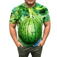 thumbnail image 4 of TKKCS Mens Funny Graphic T-Shirts- Summer Casual Crew Neck Fruit Print Short Sleeve Novelty Tees Green Size 2XL, 4 of 5