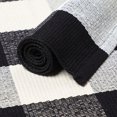 thumbnail image 5 of PiccoCasa Cotton Plaid Area Rug Checkered Rug for Porch, Black White 28"x18", 5 of 6
