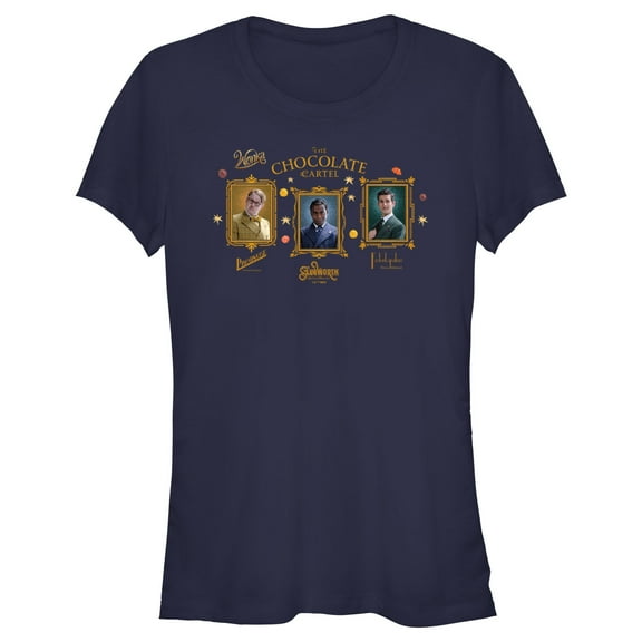 Junior's Wonka The Chocolate Cartel Graphic Tee Navy Blue Medium