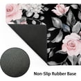 thumbnail image 4 of Floral Extended Gaming Mouse Pad Non-Slip Rubber Base Black Large Mousepad 35.4×15.7in with Stitched Edge Waterproof Pink Peony Flowers Pads Computer Black Desk Laptop Mats for Work Game/Office Home, 4 of 6