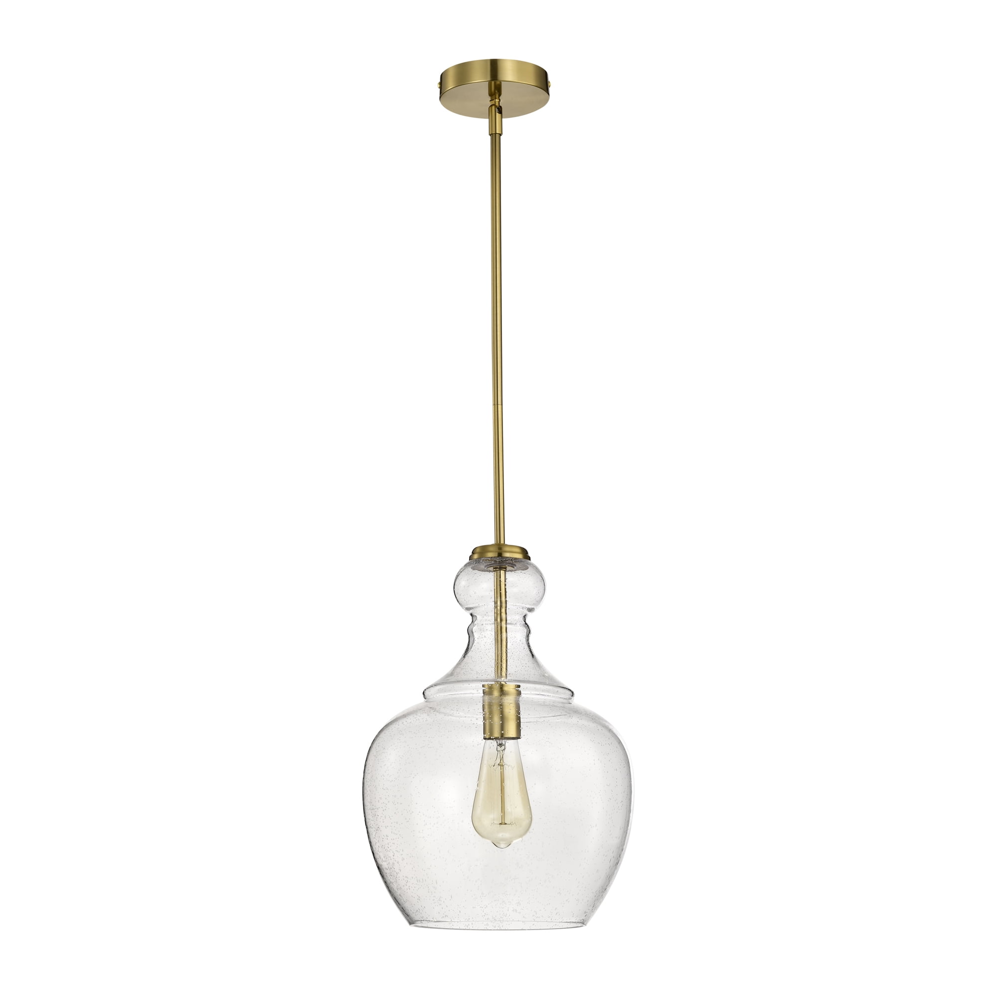 Tasio 11 in. 1-Light Indoor Brass Finish Pendant Light