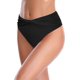 thumbnail image 1 of Parte inferior de bikini de cintura alta para mujer, parte inferior de traje de baño fruncida Negro - CH Negro - CH Xishao ropa, 1 of 2