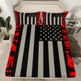 thumbnail image 2 of Manfei Geometric Striped Lines Bed Sheets,Army Camo King Sheets,Red Black Gray Sheet Set For Kids,Breathable Home Decor,4-Piece, 2 of 7