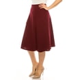 thumbnail image 2 of Moa Collection Women's Plus Size Classic Solid Flared Lightweight Elastic Waist Long Midi A-Line Skirt, Female, 2 of 6