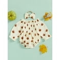 thumbnail image 2 of aturustex Infant Baby Girls 2Pcs Thanksgiving Outfits 0 3M 6M 12M 18M Newborn Long Sleeve Bodysuits Frill Smocked Romper Boat Neck Pullovers Jumpsuitse Girl Fashion Cute Casual Loose Clothes, 2 of 7