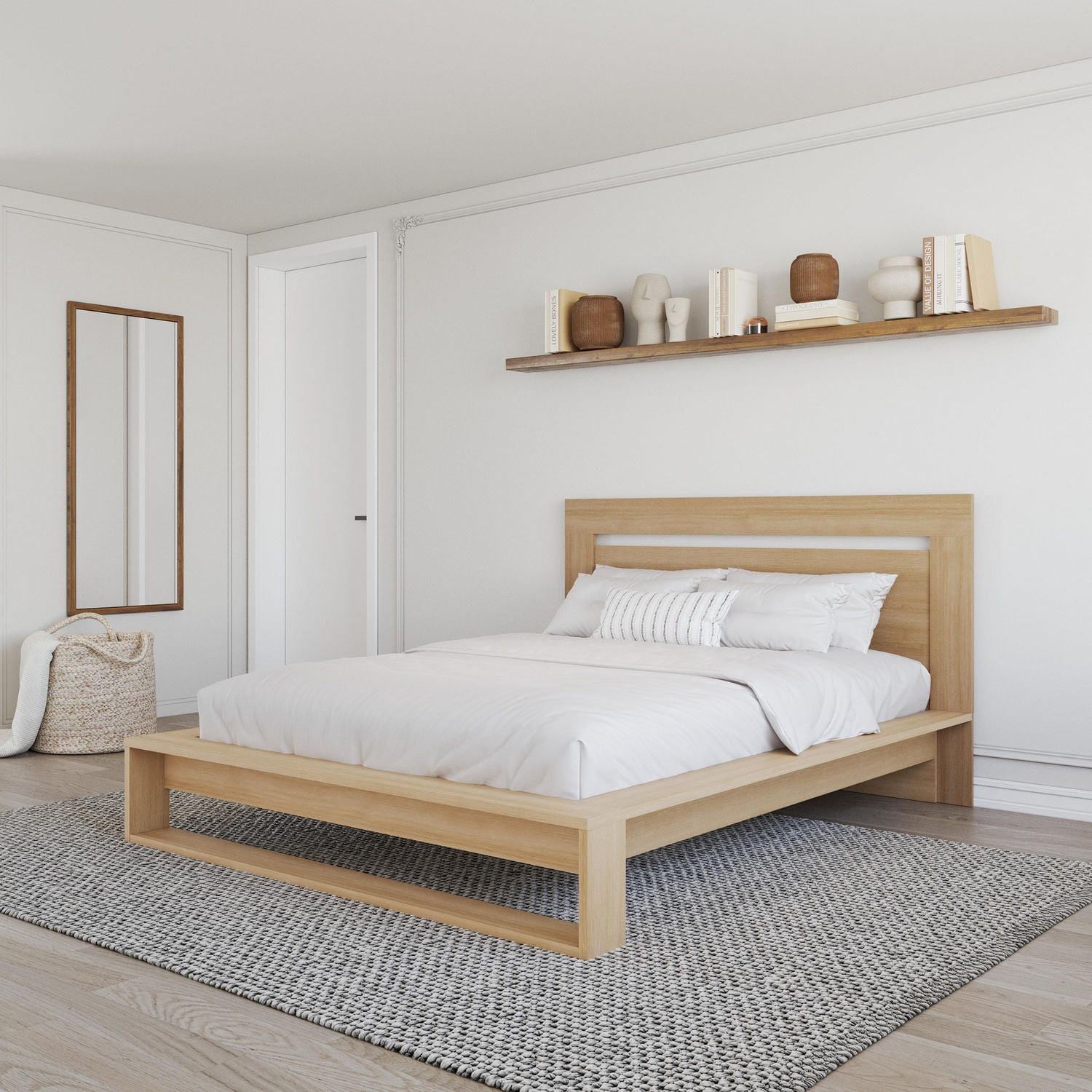 Morgan Queen Size Bedset with Headboard and Slatted Bedframe