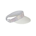 thumbnail image 4 of Top Headwear Women's Paper Braid 4 Inch Brim Sun Visor w/ Rhinestone - White, 4 of 4