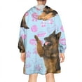 thumbnail image 2 of Wearable Oversized Blanket,German Shepherd Wearable Blanket Hoodie for Adults,Cozy Hooded Blankets with Super Pockets,Super Warm Fuzzy Pullover for Women & Men, 2 of 6
