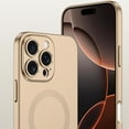 thumbnail image 3 of Dteck Magnetic Case with Screen Protector for iPhone 16 Pro,Shockproof Magnetic Adsorption Bumper Case PC Back Compatible with MagSafe Cover for iPhone 16 Pro,Gold, 3 of 5