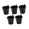 thumbnail image 3 of yotijay 5Pcs Galvanized Metal Buckets Ice Buckets Crafts with Handle Table Centerpiece Candy Party Favors Paint Organizing Decorative Black, 3 of 9