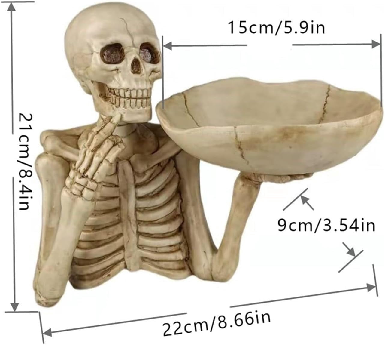 Skeleton Tray Gothic Resin Candy Dish, 13.78 x 11.81 in
