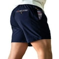 thumbnail image 2 of DDAPJ pyju Mens Spandex Workout Shorts Stretch Gym Athletic Shorts Elastic Waist Drawstring Summer Beach Sweat Shorts with Zipper Pockets Navy M, 2 of 7