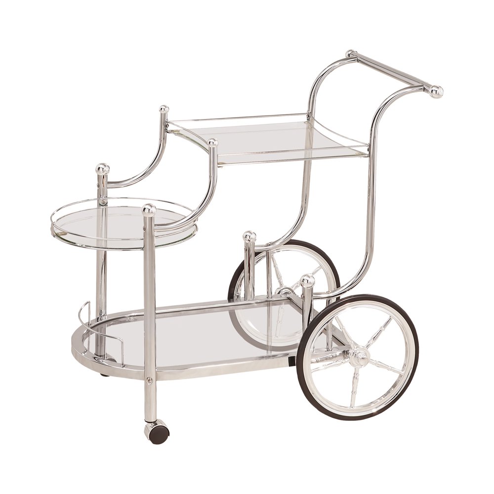 Coaster Bar and Serving Cart, Silver