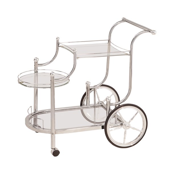 Coaster Bar and Serving Cart, Silver