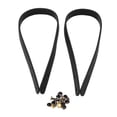 thumbnail image 1 of 2Pcs Bag Hand Strap Split Leather DIY Hand Made Handbag Parts with 8 Set Bronze Rivets(Black ), 1 of 9